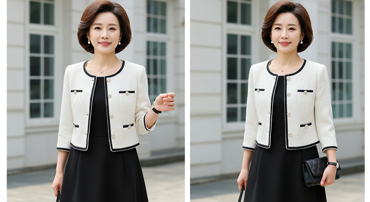 하객룩 고민 끝! 중년여성을 위한 고급스러운 결혼식 패션 추천