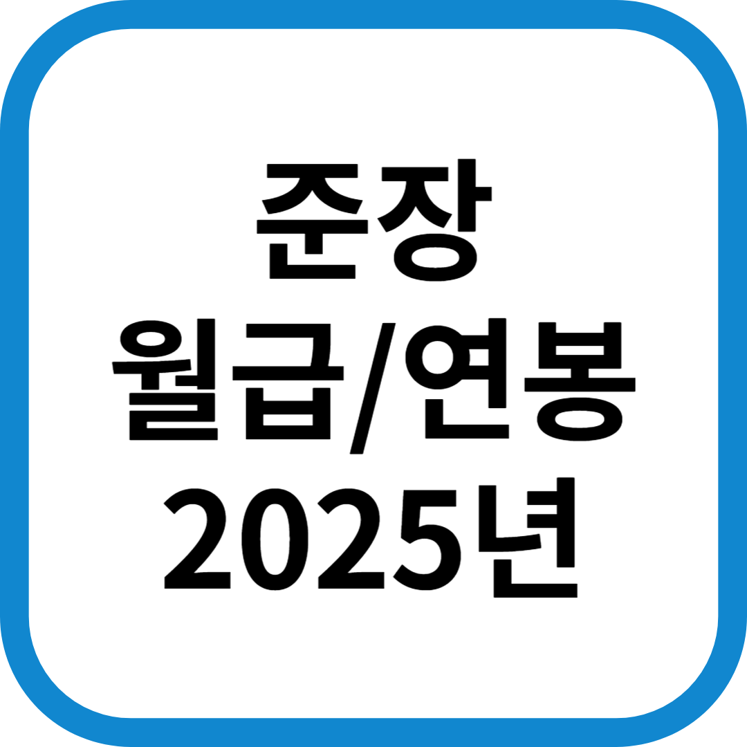 준장 월급/연봉(육군, 해군, 공군) - 2025년