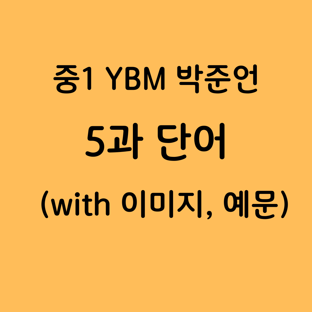 중1 YBM 시사 박준언 5과 단어 1 중1-YBM-시사-박준언-5과-단어