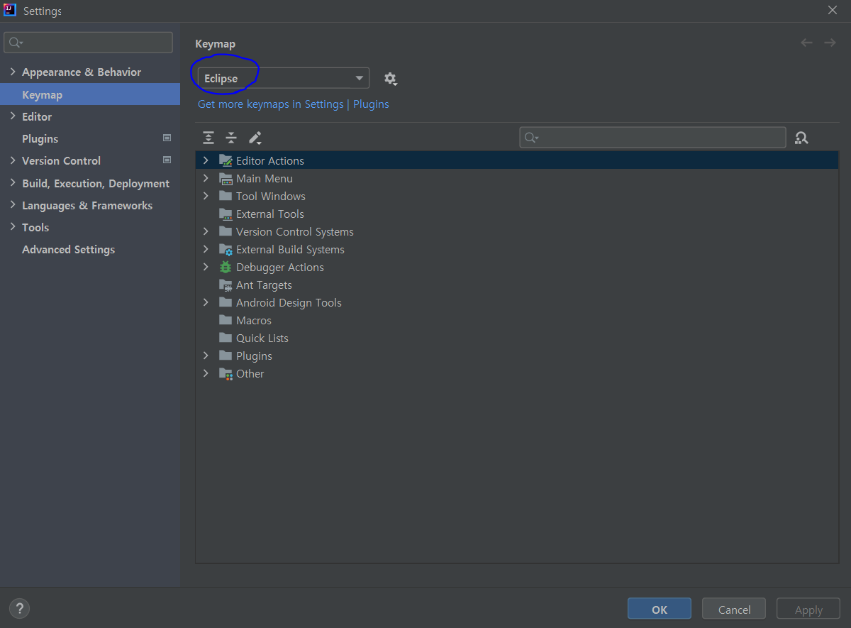 intellij key map