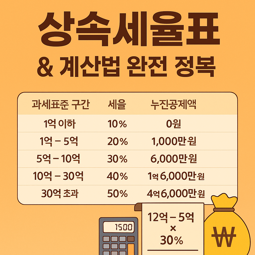 2025 상속세율표 계산법 완전 정복 (예시 포함)