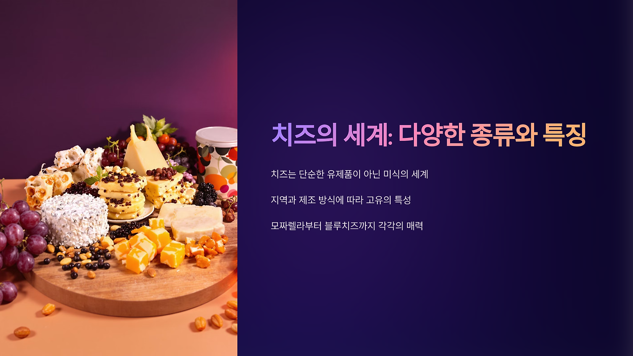 치즈 종류와 특징: 모짜렐라부터 블루치즈까지 완벽 정리
