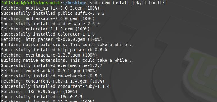 sudo gem install jekyll