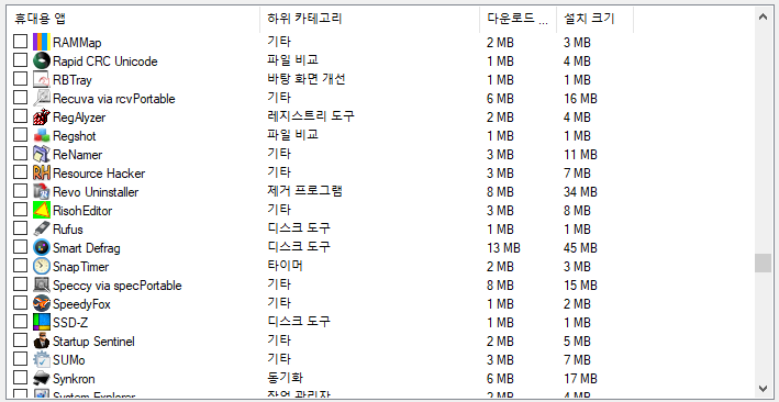 Portable Apps 사용 가능한 프로그램 18 ywAAAAAAQABAAACAUwAOw==