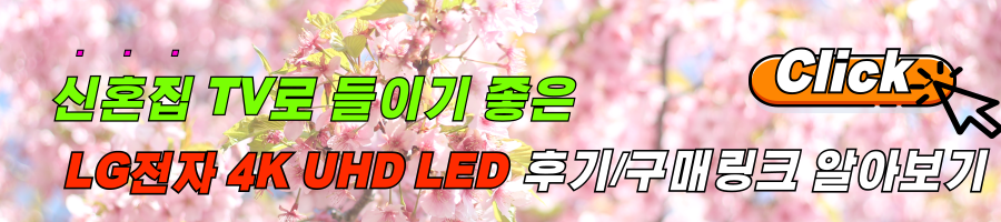 신혼집 TV 후기 LG전자 4K UHD LED로 바꿀 걱정 없는 신혼을 즐기세요