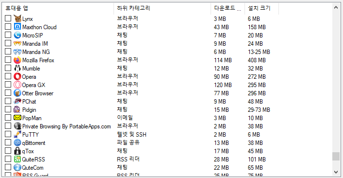 Portable Apps 사용 가능한 프로그램 25 ywAAAAAAQABAAACAUwAOw==
