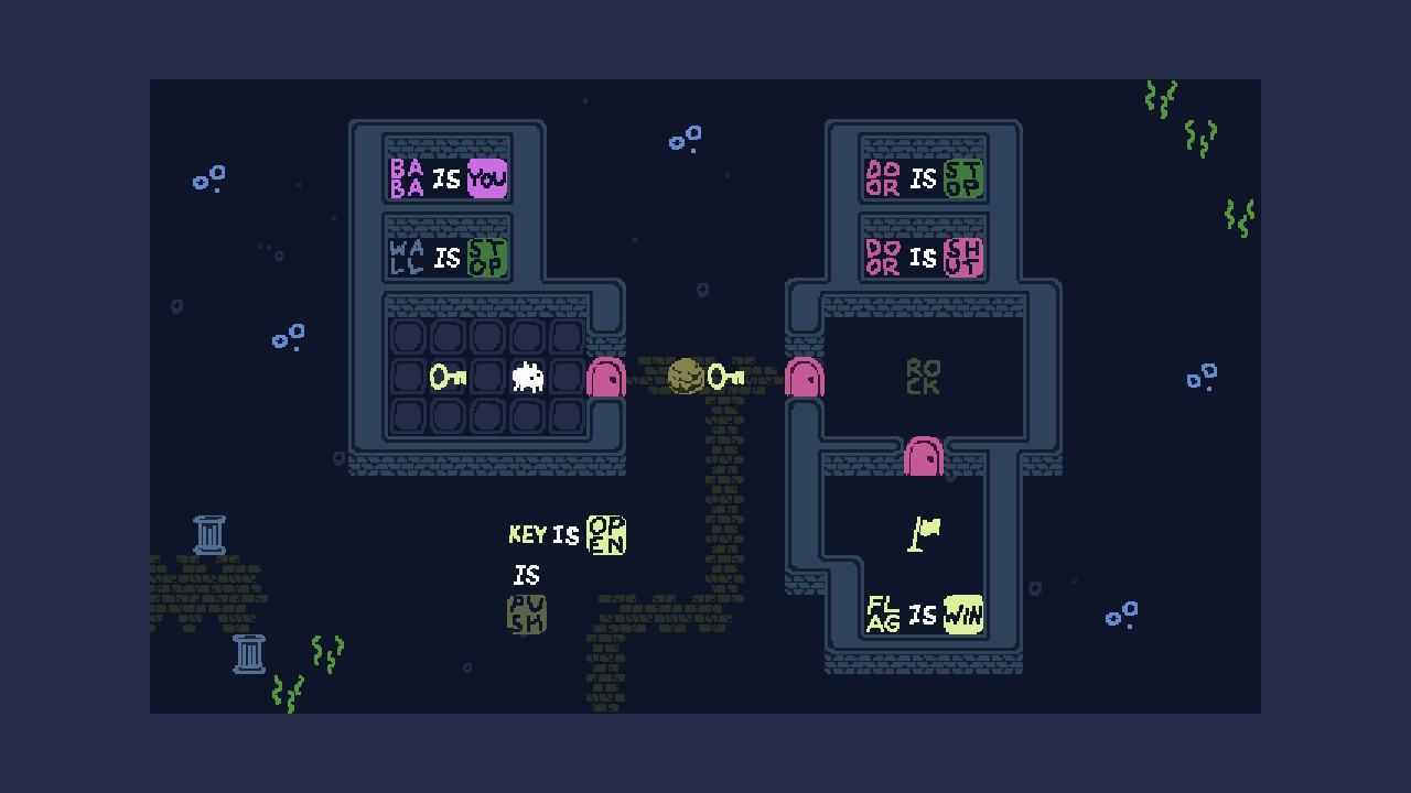 바바이즈유 공략(BABA IS YOU) / 호수 레벨6 잠금