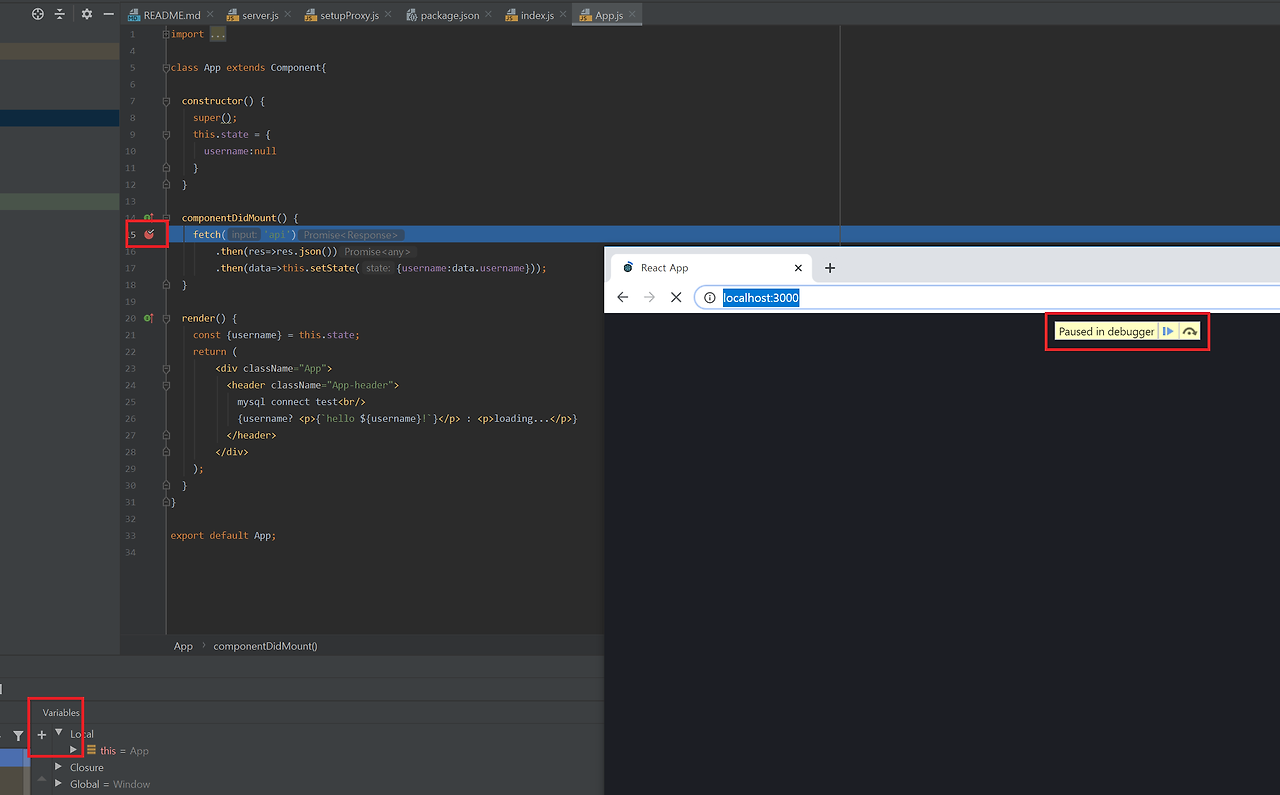 webstorm debug react