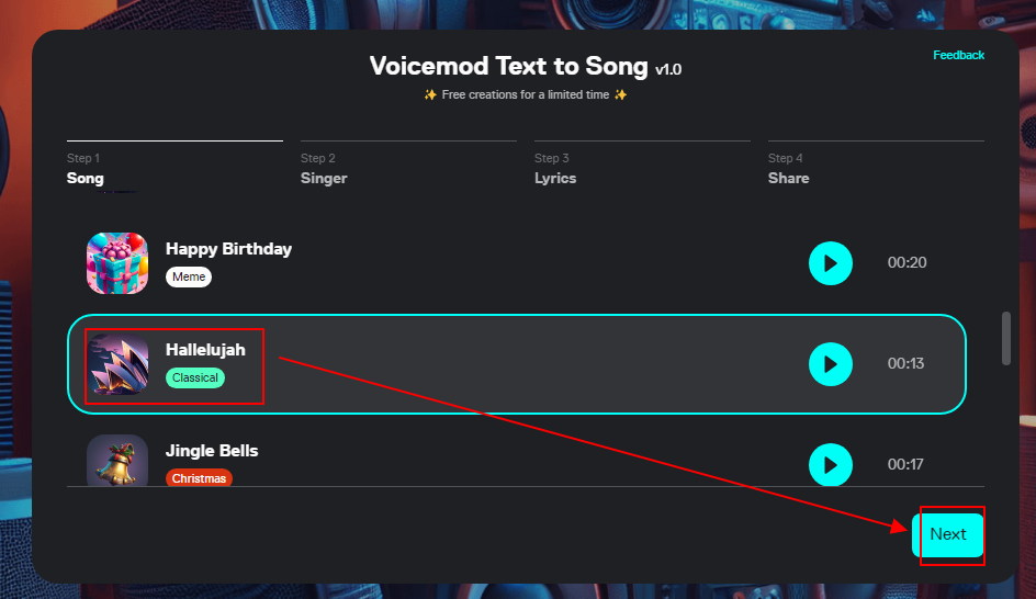 내가 만든 가사를 가지고 AI 뮤지션으로 음악 만들기 | VoiceMod 3 ywAAAAAAQABAAACAUwAOw==