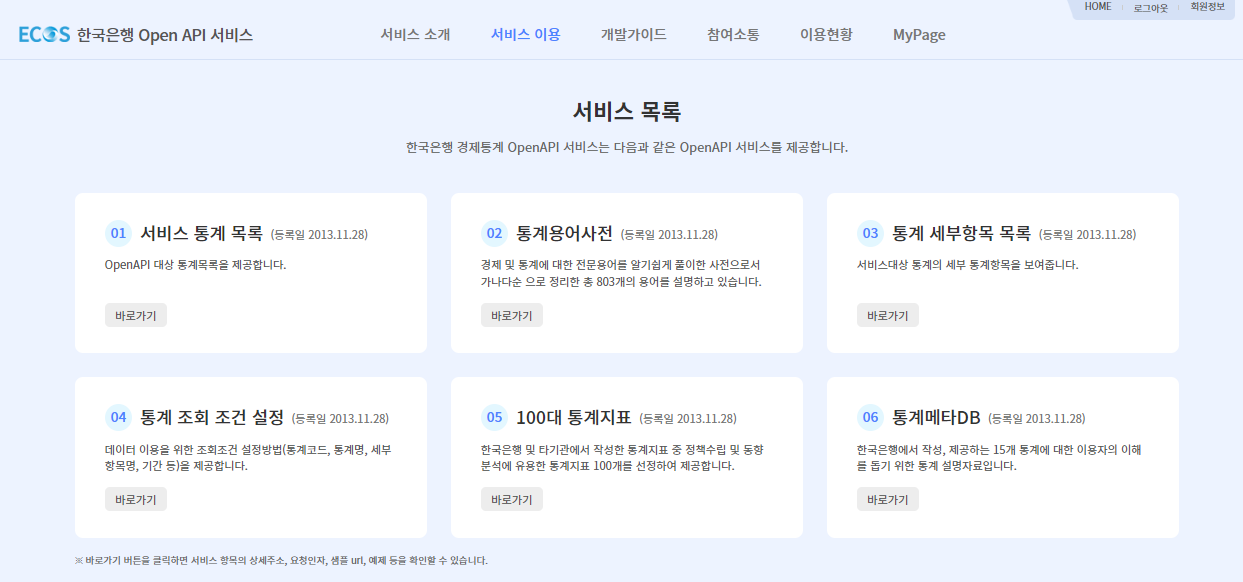 한국은행 API 활용하기 (with Python)