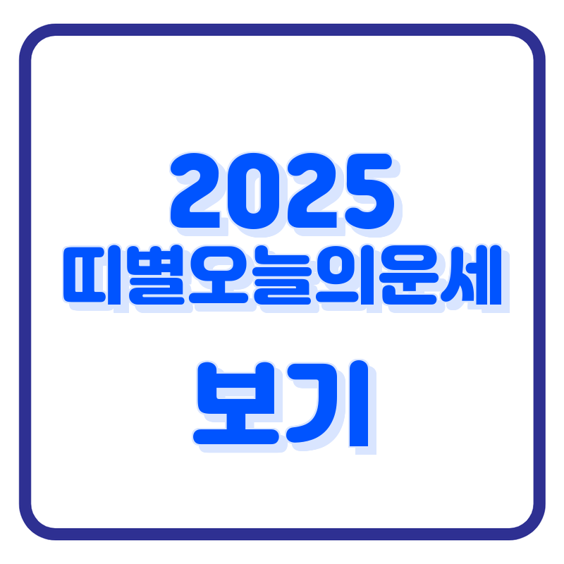 2025 신년 운세 띠별오늘의운세 인기 모음