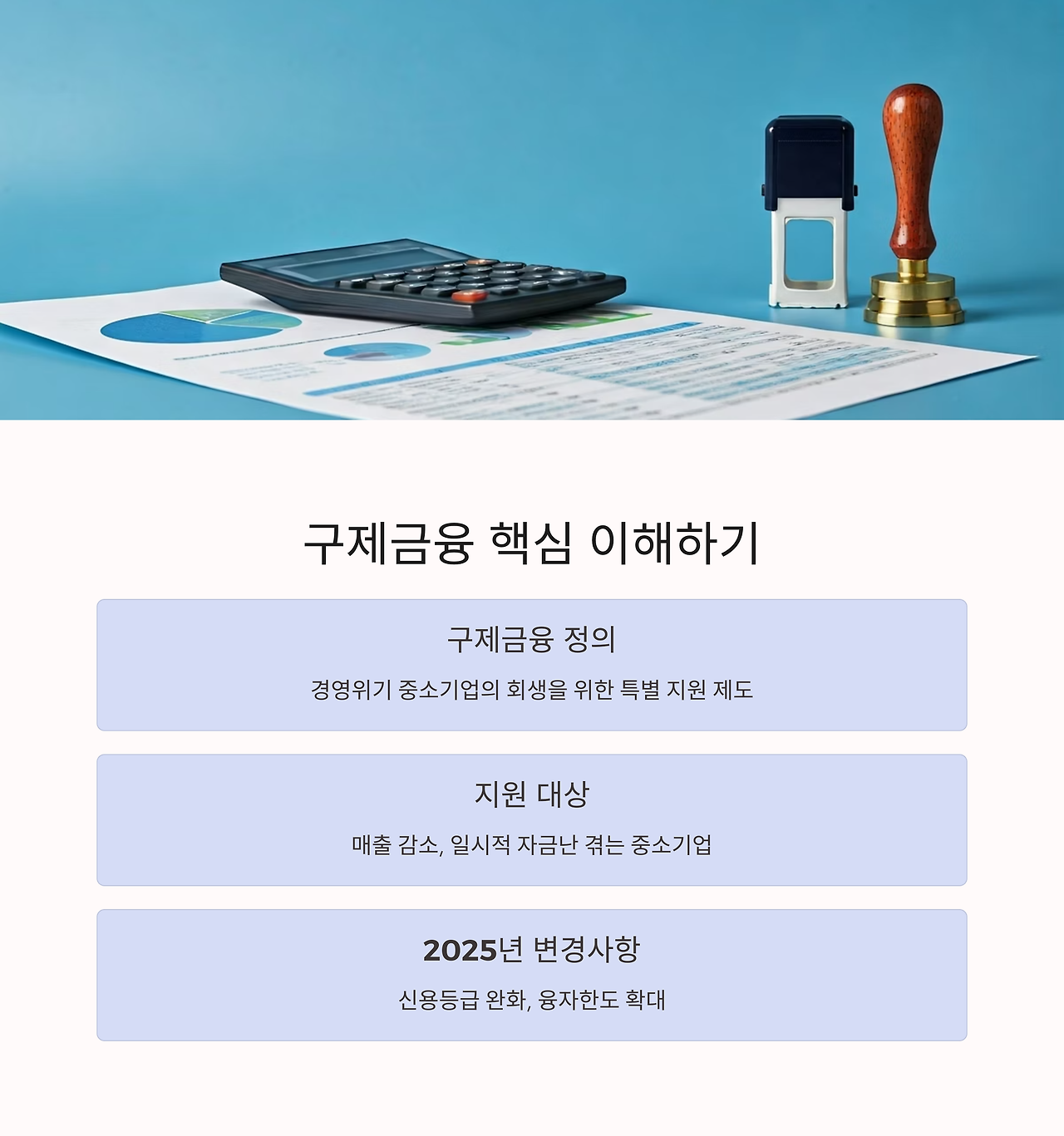 경영위기 중소기업 구제금융의 기초 개념과 지원대상을 명확히 설명하는 상세 도표