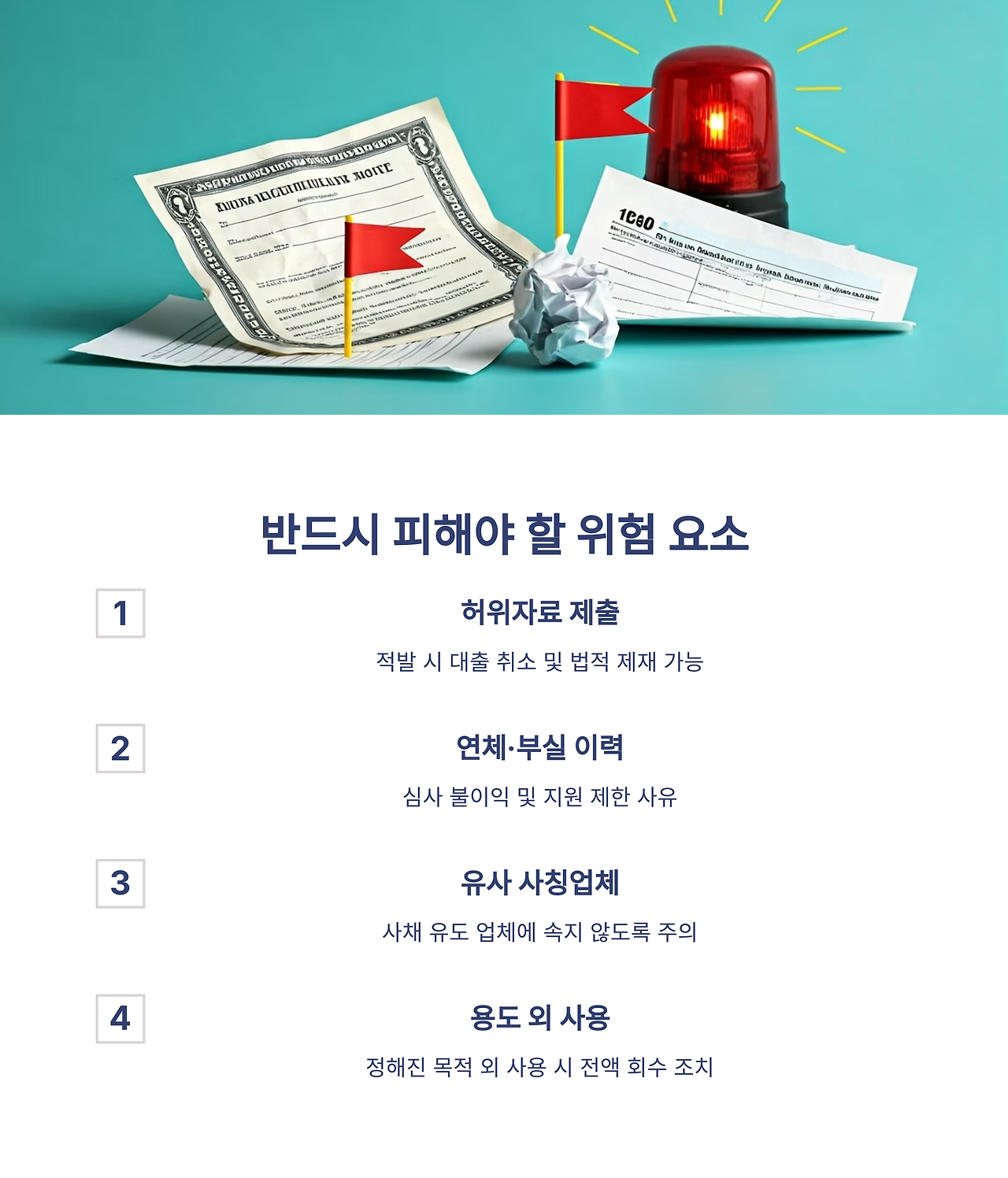 긴급경영안정자금 신청 과정에서 발생할 수 있는 주요 위험요소와 함정들을 경고하는 체크리스트