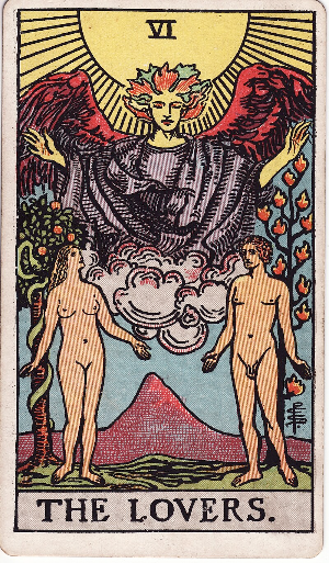 Universal Rider–Waite tarot / 6 / The lovers.