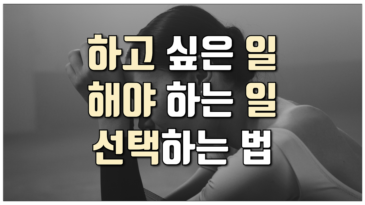 하고 싶은 일 vs 해야 하는 일