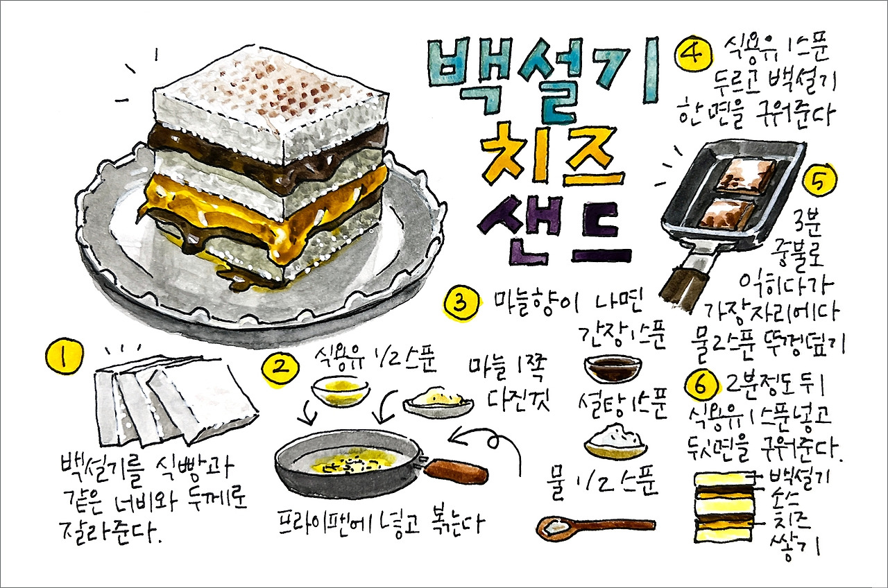 [레시피] 063-백설기 치즈 샌드