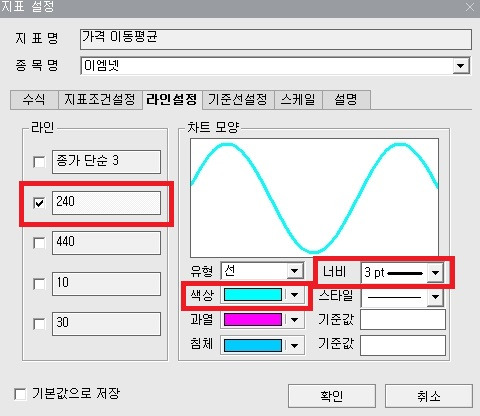 키움증권 영웅문)차트에 ‘240일선’ 설정하기 ( •̀ω•́ )σ 10 ywAAAAAAQABAAACAUwAOw==