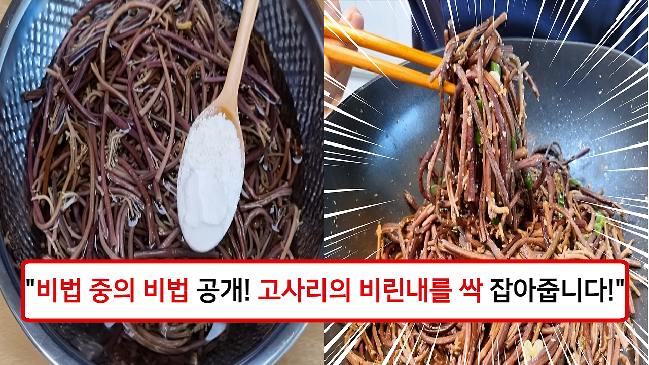 “비린내 없는 완벽한 고사리나물 비법” 고사리나물의 비린내를 제거하고 부드럽게 만드는 레시피 “비린내 없는 완벽한 고사리나물 비법” 고사리나물의 비린내를 제거하고 부드럽게 만드는 레시피