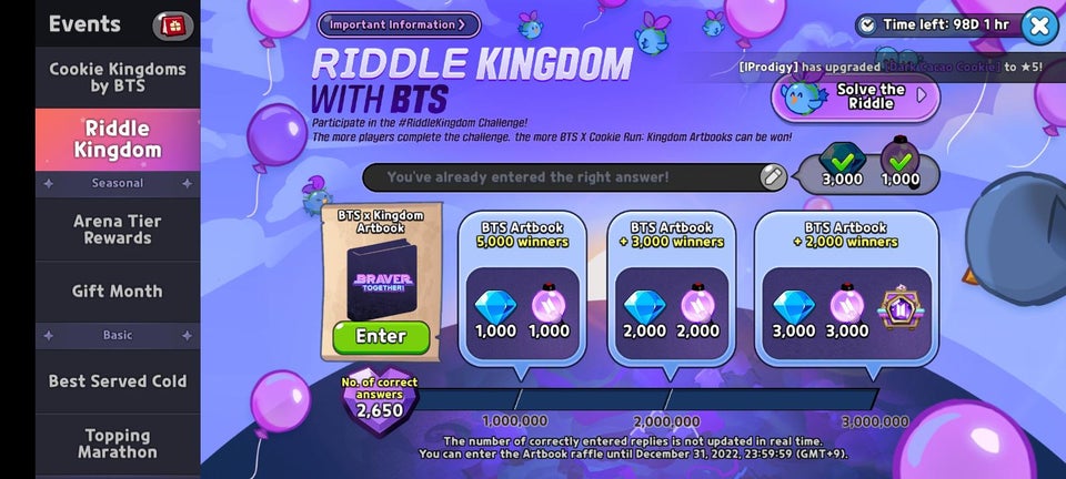 BTS Collaboration Riddle Event Page
