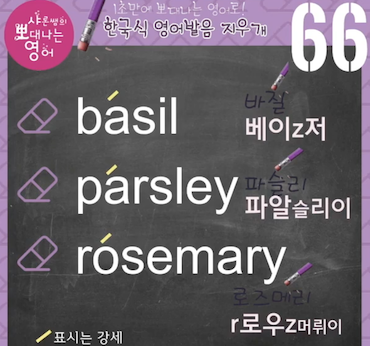 바질 파슬리 로즈마리 미국영어발음 발음 지우개 66강 1 ywAAAAAAQABAAACAUwAOw==