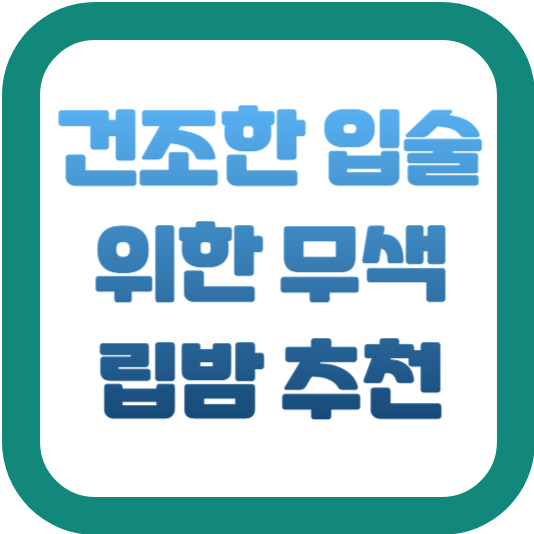 건조한 입술을 위한 무색 립밤 추천 2 img