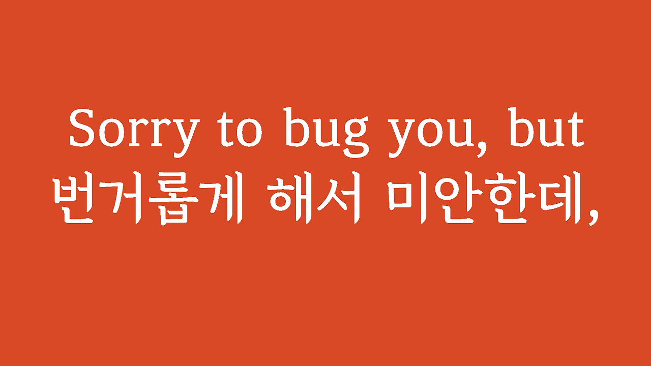 실용영어회화패턴 Sorry to bug you, but ~ 1 실용영어회화패턴