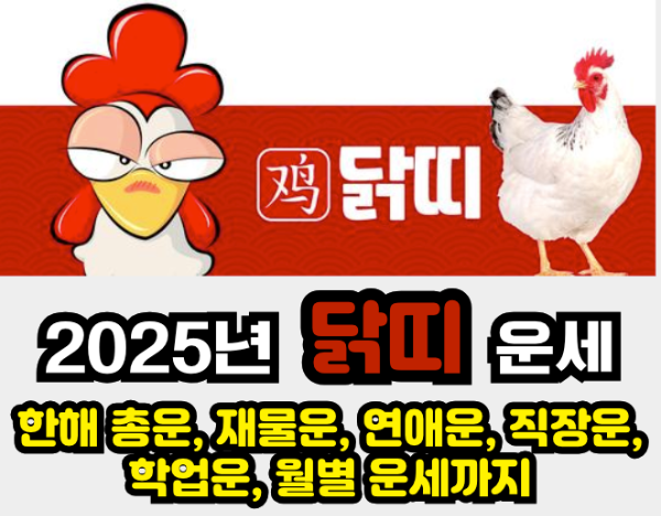 2025년 운세 - 닭띠 / 한 해 총운, 재물운, 연애운, 직장운, 학업운, 월별 운세까지 2025년 운세 - 닭띠