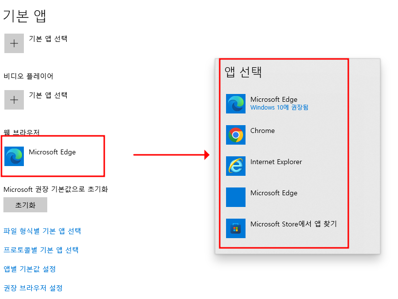 윈도우10 기본 브라우저 변경 방법 2 ywAAAAAAQABAAACAUwAOw==