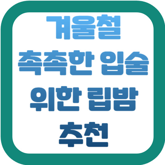 겨울철 촉촉한 입술을 위한 립밤 추천 2 img