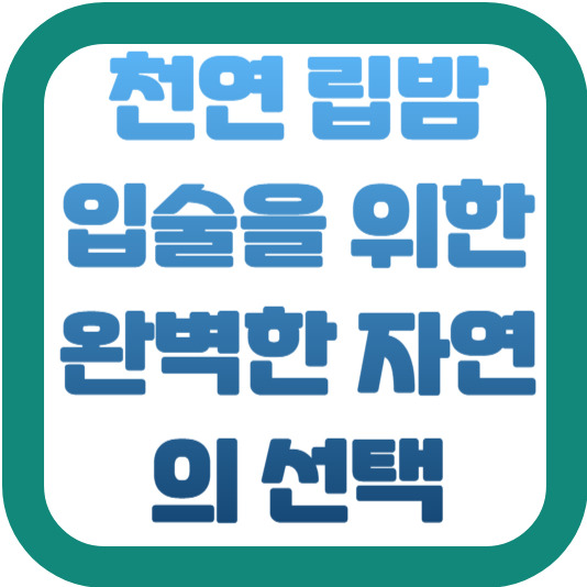 천연 립밤 추천 - 입술을 위한 완벽한 자연의 선택 2 img