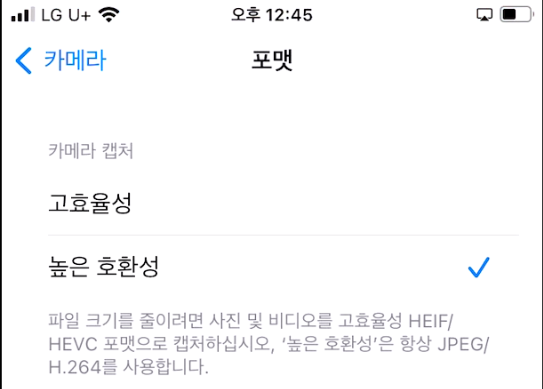 동영상 편집을 위한 휴대폰 카메라 영상 포맷 설정하기 (갤럭시, 아이폰) 3 ywAAAAAAQABAAACAUwAOw==