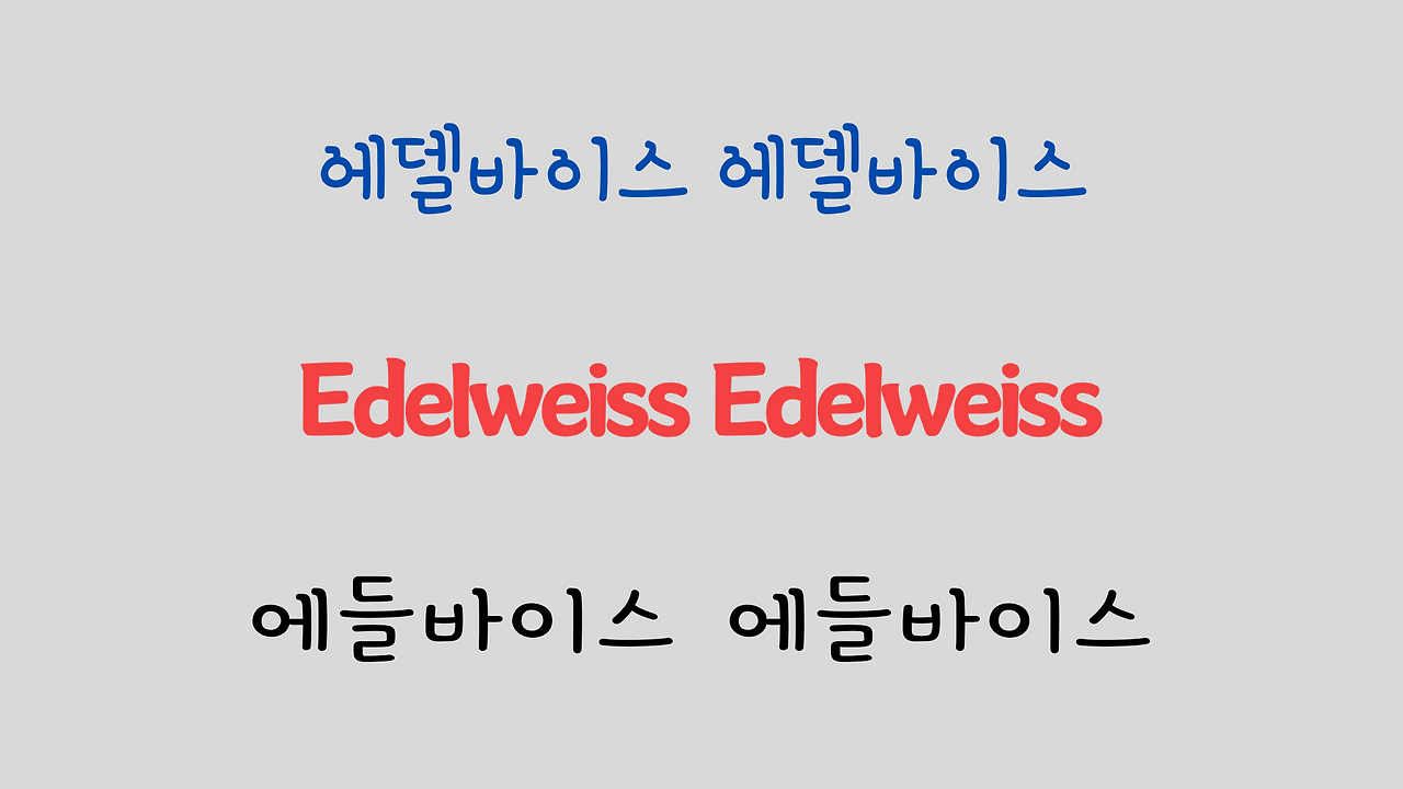 팝송 영어 Edelweiss 가사 해석 발음 원리 - 영화 Sound of Music OST 3 ywAAAAAAQABAAACAUwAOw==