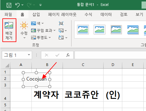 엑셀 서명(사인) 또는 도장 이미지 투명하게 만들어 작업 중 서류에 삽입하기 2 ywAAAAAAQABAAACAUwAOw==