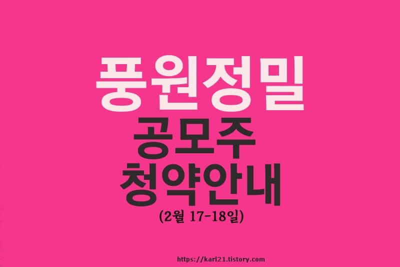 풍원정밀 공모주 청약안내(2월 17-18일) 1 ywAAAAAAQABAAACAUwAOw==