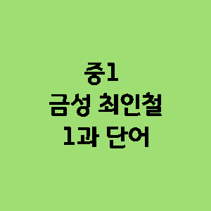 중학영어 내신대비 중1 금성 최인철 1과 단어설명 1 중1 금성 최인철 1과 단어