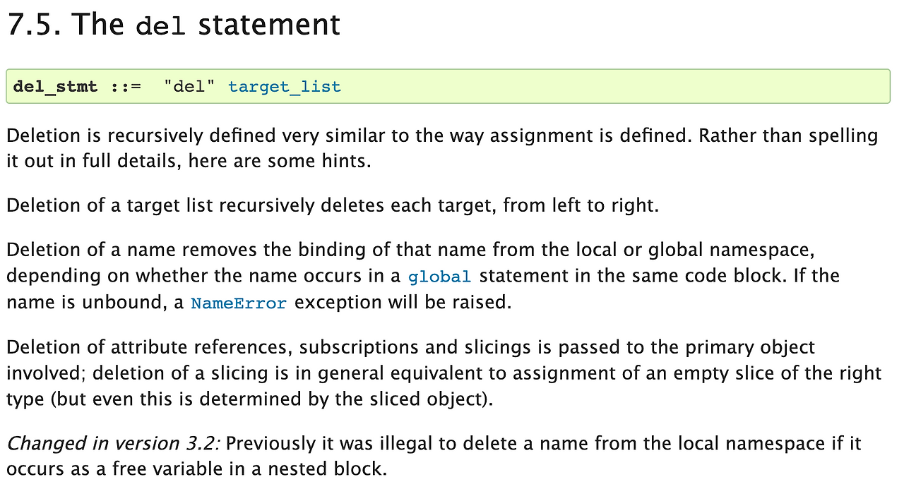 python - del statement. keyword? 연산자? 함수? 적절한 표현인가?