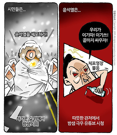 거리의 시민과 관저의 윤