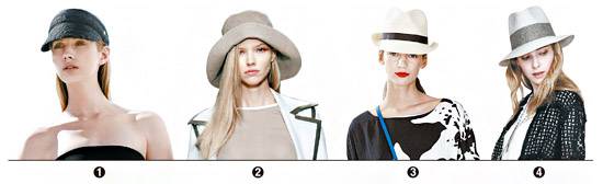 ① 바이저, 일명 ‘썬캡’이 아줌마들의 전유물이라는 건 이젠 옛날 얘기다. 헬렌 카민스키는 원피스·정장에도 잘 어울리는 바이저를 선보였다.</br> ② 막스마라는 챙이 넓은 플로피 해트를 정장과 함께 선보였다.</br> ③ 바나나 리퍼블릭과 4 보브는 남성적인 느낌이 강한 페도라를 활용해 색다른 매니시룩을 제안했다.
