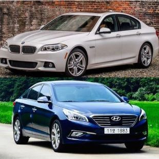 같은 배기량에도 가격이 3배 차이가 나는 BMW 520d(위)와 현대차 쏘나타. 그러나 자동차 세금은 같다.