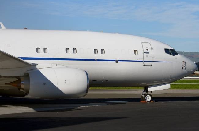 2015년 3월4일 미국 산호세공항에서 포착된 삼성전용기 HL8270 [사진출처=플레인픽처스닷넷]