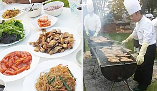 상산고등학교에서 1년 두번 한다는 삽겹살 급식. 상산고 블로그와 인터넷 커뮤니티 캡처