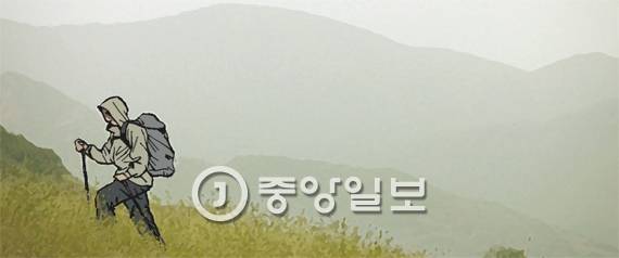 성탄절인 지난해 12월 25일, 지리산 천왕봉으로 오르던 대보정보통신 사업부 김모(42) 차장이 등산 도중 갑자기 쓰러졌다. [그래픽 중앙포토]