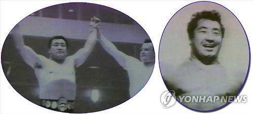 北 매체, 역도산 띄우기…美 선수 이긴 경기 소개     (서울=연합뉴스) 북한 매체가 일본 프로레슬링계 대부인 역도산(본명 김신락·1924~1963) 띄우기에 나섰다. 북한 대외선전용 웹사이트 '조선의 오늘'은 27~28일 '세계프로레슬링왕자-김신락'이라는 제목의 시리즈 기사에서 역도산의 업적을 집중 조명했다. 사진은 사이트에 소개된 역도산의 사진. 2016.1.28     nkphoto@yna.co.kr