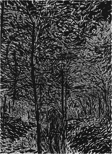 검은 숲 속, 캔버스에 아크릴 채색, 100x73cm, 2015