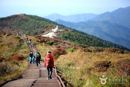 전라남도 구례 지리산 둘레길을 등산객들이 거닐고 있다.                 <사진제공〓한국관광공사>