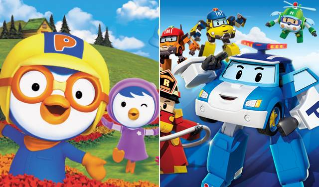 애니메이션 '뽀롱뽀롱 뽀로로'와 '로보카 폴리' /조선DB, EBS 홈페이지