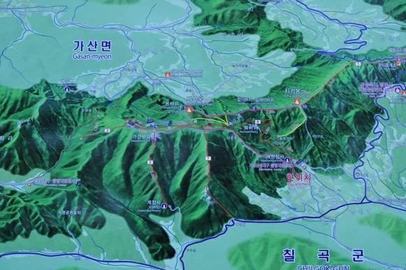 가산산성 등산로 안내도