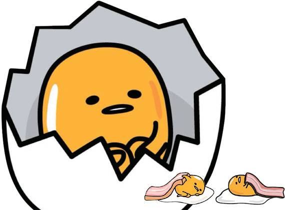 일본에서 나온 ‘게으른 달걀’ 캐릭터 구데타마는 매사가 귀찮고 무기력한 현대인의 속마음을 대변해 아시아권에서 인기다. 베이컨을 이불 삼아 덮고 자는 게 낙이다. [사진 산리오]