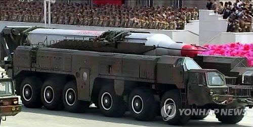 북한이 2013년 열병식에서 공개한 '무수단' 탄도미사일