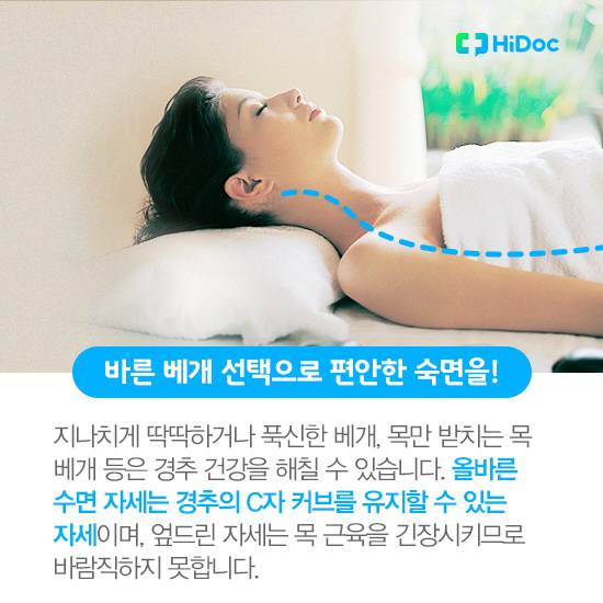 경추의 커버를 유지해주는 베개